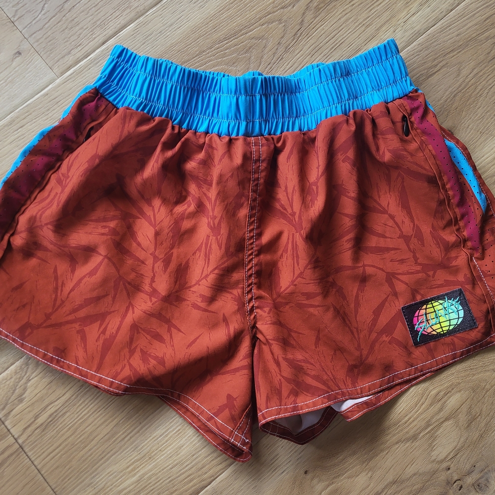 Women's Athletic Shorts in Red and Blue